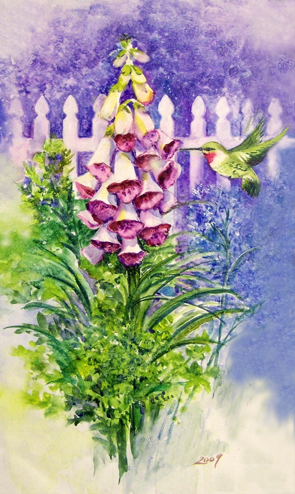 Creation of Foxgloves 'n Butterflies: Step 1